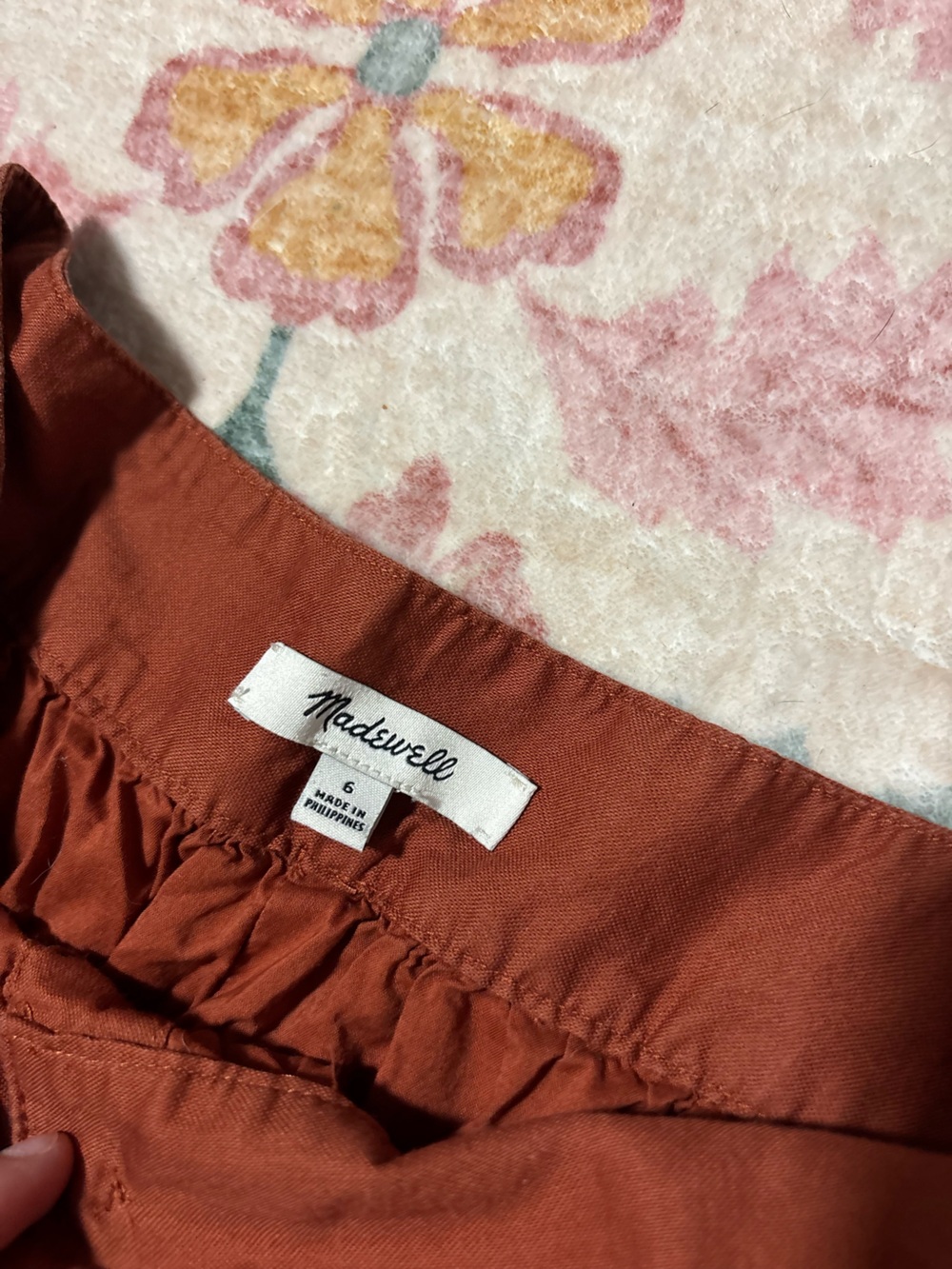 Madewell Button-Front Midi Skirt in Rust - Picture 6 of 6